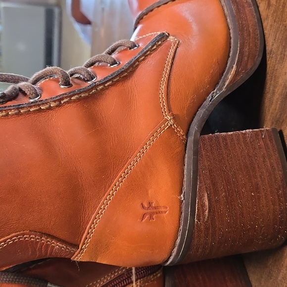 Y2K Frye Villager Lace Ups Size 7  Zip Closure Platform Perfection 3 Inch Heel - Picture 7 of 11